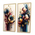 thumbnail image 3 of Designart "Navy and Maroon Calla Collection II" Calla Lily Framed Wall Art Set Of 2 - Red Floral Framed Canvas Set For Living Room Decor, 3 of 6