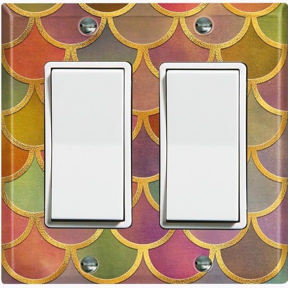 Metal Light Switch Plate Outlet Cover Mermaid Rainbow MER001