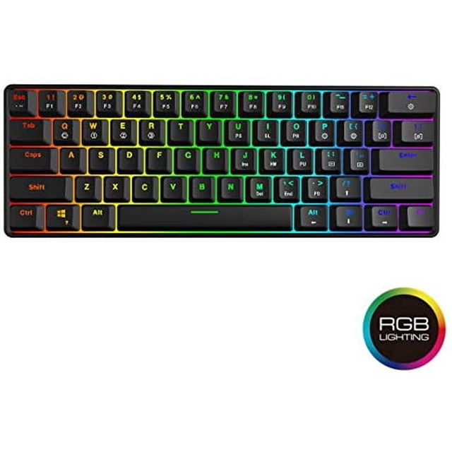 Teclado Gamer HK Gaming GK61 Retroiluminado RGB -Negro