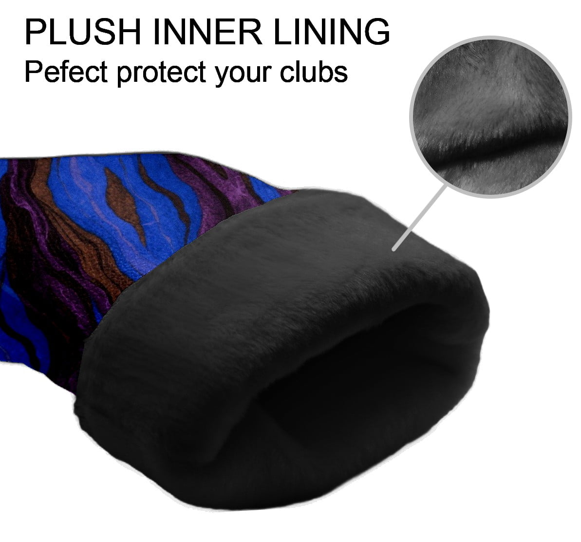 Golf Club Head Cover Waterproof Leather Golf Accessories HeadCovers Set Driver Headcover for Women Men Blue Purple Ripple