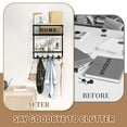 thumbnail image 7 of Mail and Key Holder Wall Mount, Entryway Wall Organizer for Keyholder, Metal Key Hanger with Mail Organizer Basket, 4 In 1 Key Rack with Wooden Shelf and 11 Hooks for Home Decor, 7 of 7