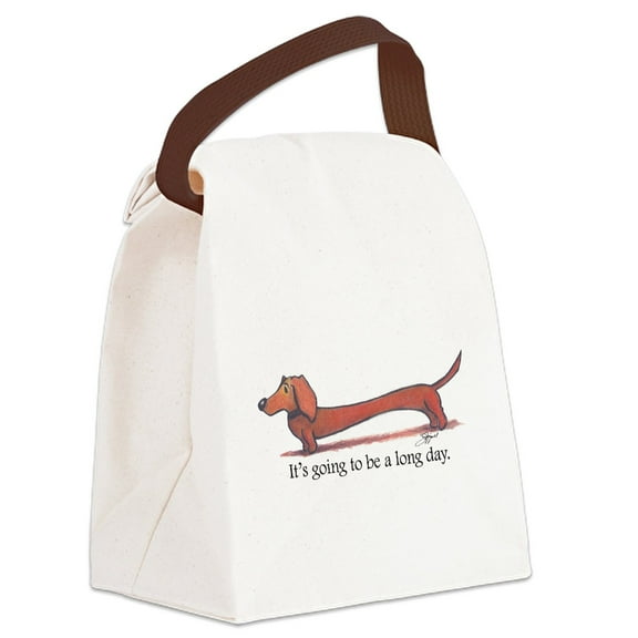 CafePress - Long Day Dachshund - Canvas Lunch Bag with Strap Handle