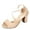 Beige, variant on Red Womens Wrap Around Roman Style High Heel Sandals With Open Toe Design For Summer Vacation In Red