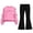 Hot Pink, variant on BXJX Girls Outfit Sets 2 Piece Size 10-12, Bow Decor Spring Fall Crew Neck Long Sleeve Kids Sweatshirts and Flare Pants Sets Beige