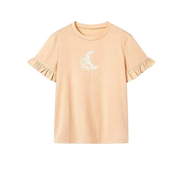 Camiseta de mujer de verano para mujer, suave, cuello redondo, para vacaciones, playa, calle, trabajo M