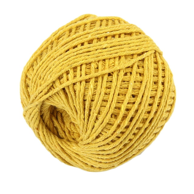 Thread Cotton Sewing Rope Twist Color Sewing Cord DIY Handicraft Woven String Knitting Supplies, Yellow