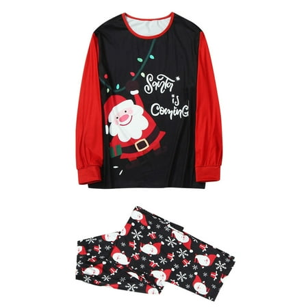 

Unbranded Men Dad Christmas Santa Set Print Family Clothes Matching Long Sleeve Tops+Pants Set Christmas Pajamas Family Matching