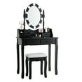 thumbnail image 1 of Costway 4 Drawers Vanity Table Dressing Table W/10 Dimmable Bulbs &Touch Switch Black, 1 of 10