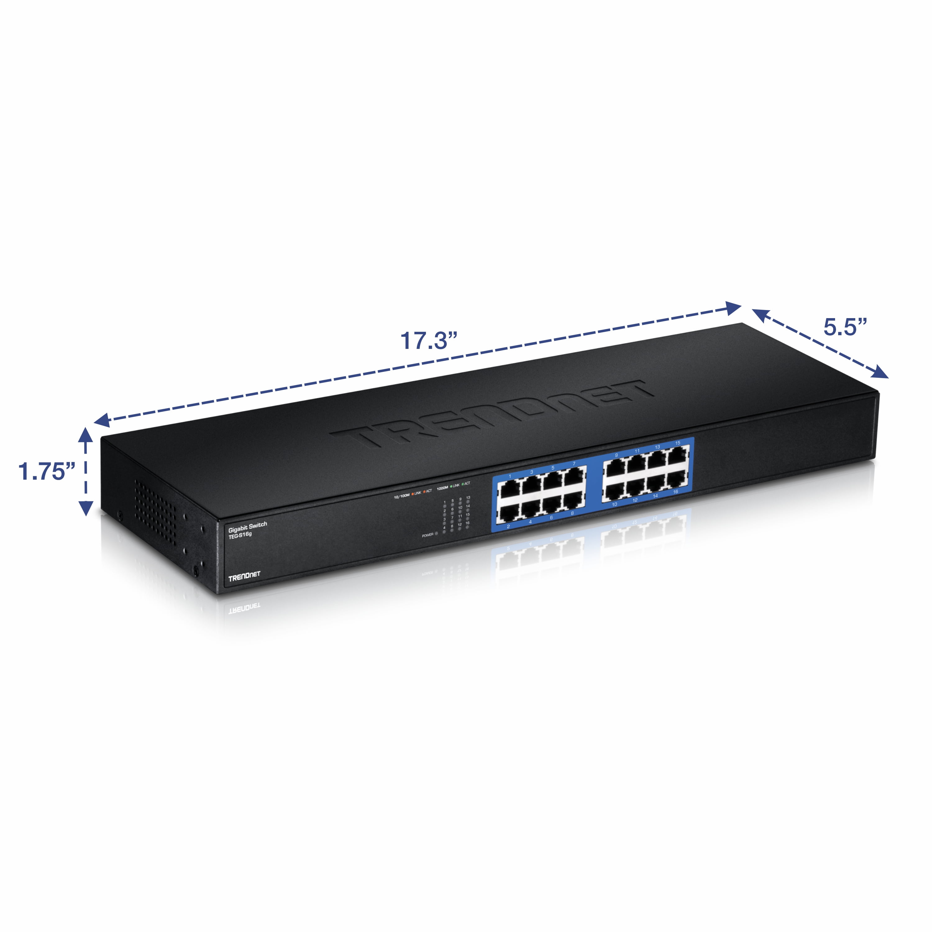 TRENDnet TEG-S16g 16-port Gigabit GREENnet Switch(Rack Mount)