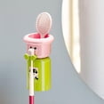 thumbnail image 1 of Vaso y soporte para cepillos de dientes, soporte para cepillos de dientes para niños, montaje en pared, multiusos para niños, juego de almacenamiento rosa verde, 1 of 8