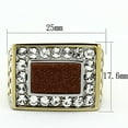thumbnail image 2 of Anillo Color Oro Para Hombres de Acero Inoxidable Piedra Cafe, 2 of 4