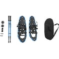 thumbnail image 4 of 25 Inch Snowshoes with Adjuatable Trekking Poles Bundle, Carry Bag Light Weight Aluminum Walking Hiking Poles Durable All Terrain with Adjustable Binding Idea for Adults Men Women（Blue）, 4 of 21