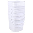 thumbnail image 2 of Vababa 5 Gallon Square Bucket White Bucket with Lid, 4 Pcs Plastic Bucket Food Storage Bucket with Handle and Lid, 2 of 8