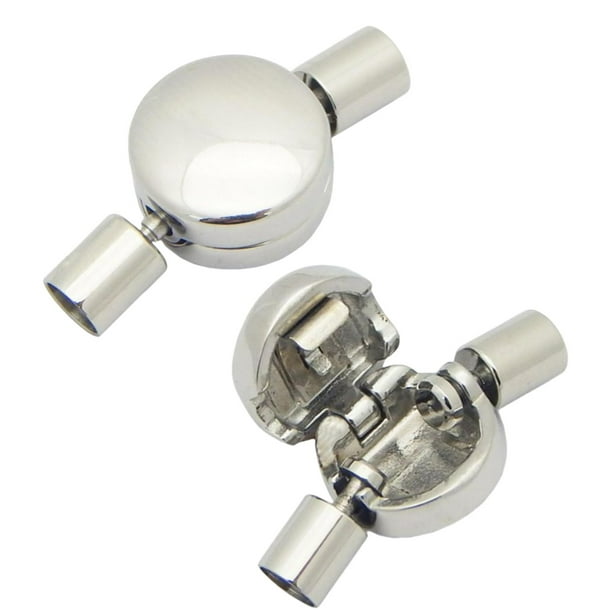 Terminales de cuero para cordón, cierres de joyería, terminales de engarce con orificio de 3 mm para alambre y cinta. Plata