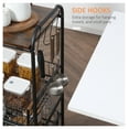 thumbnail image 3 of Rolling Kitchen Cart with Storage, 3 Tier Microwave Island Cart on Wheels with Baskets, Dining Room Utility Cart, Brown Rustic Brown + MDF+Metal, 3 of 9