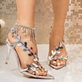 thumbnail image 3 of SACFOF Clear Stiletto High Heels Pointed Open Toe Strappy Slingback Heeled Sandals for Women, 3 of 6