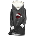 thumbnail image 6 of AUNVITO Women's Christmas Hooded Sweatshirt Long Sleeve with Festive Print Cozy Fleece-Lined Casual Winter Top, 6 of 6
