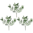 thumbnail image 4 of piezas de plantas artificiales decorativas de plástico para escritorio, ramas de hojas de olivo., 4 of 4