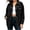 Black, variant on Womens Denim Jackets Classic Button Down Trucker Coat Oversized Dropped Shoulder Long Sleeve Outerwear with Chest Flap Pockets for Spring Fall Vintage Look