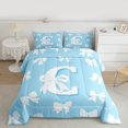 thumbnail image 2 of Manfei Kawaii Bow Letter C Bedding Comforter Set for Girl, Blue Cartoon Monogrammed Twin Comforter Sets, Cute Princess Bow-tie Reversible Bedding Set, Microfiber Bedroom Decor, 2 Pieces, 2 of 8