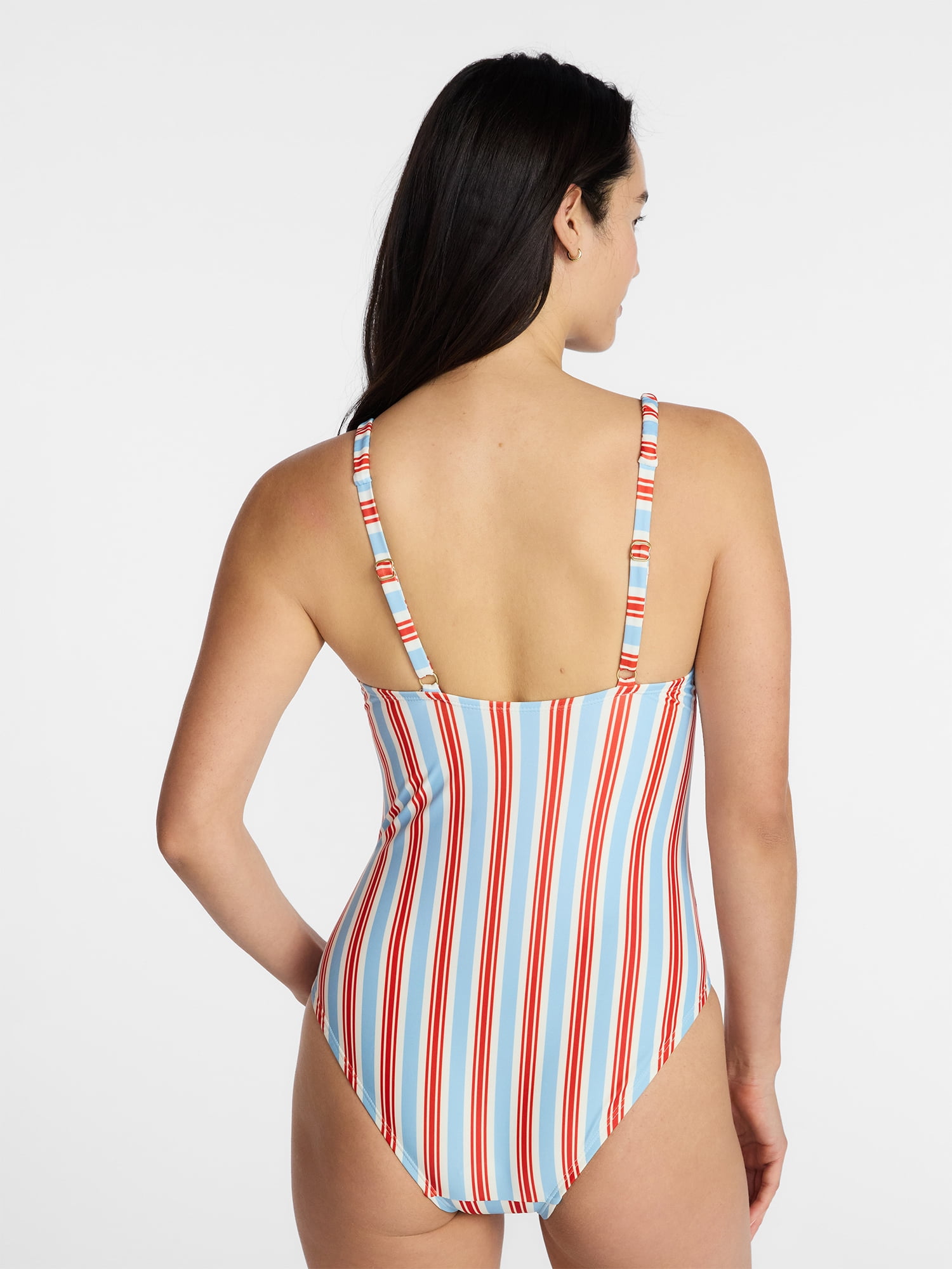 Time and Tru Women's and Women's Plus Knot Front and Keyhole One Piece Swimsuit, Sizes XS-3X