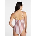 thumbnail image 3 of Time and Tru Women's and Women's Plus Knot Front and Keyhole One Piece Swimsuit, Sizes XS-3X, 3 of 5