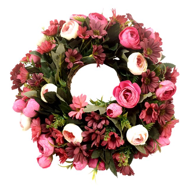 Injueey Guirnalda de flores artificiales para colgar en la pared de la puerta delantera, guirnalda decorativa para casa, vacaciones, boda, fiesta, guirnaldas No.04 Injueey HA008500-04