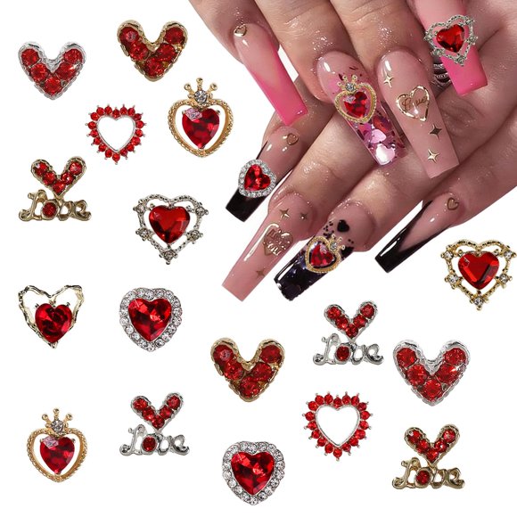 Adornos para Uñas ZOAZJINAZ 3D Formas Mixtas 20 Piezas