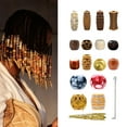 thumbnail image 2 of URTERYSER Golden Ethnic Hair Beads Loose Coil Hair Jewelry For Braid Hair Rings Dreadlock Bead Braid Rings Hair Clip Braid Clip, 2 of 8
