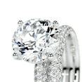 thumbnail image 3 of Bella Jewel 2 Ct Lab Created Diamond Round Cut Bridal Set Engagement Wedding Rings in 14K White Gold Plated - Perfect for Women's - Ideal for Gifting on Special Occasions - Wedding Diamond Rings, 3 of 3