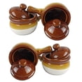 thumbnail image 2 of Chefcaptain Ceramic French Onion Soup Crocks with Handles and Lids, 16 oz, Round, 4 Count, 2 of 5