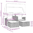 thumbnail image 4 of vidaXL Garden Sofa 2-Seater with Canopy and Stools Beige Poly Rattan, 4 of 5