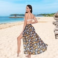thumbnail image 5 of Women Sarong Wraps Pumpkin Skeleton Halloween Swimsuit Beach Pareo Bikini Coverups Skirt L, 5 of 7