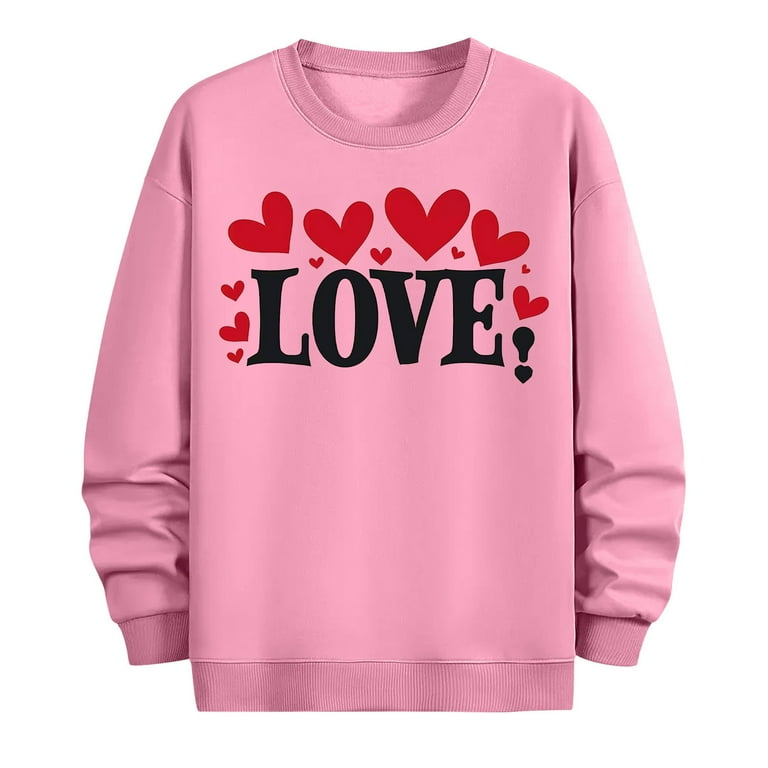 Jinhomg Mens Holiday Sweatshirt 2025 Trendy Valentine's Day Love