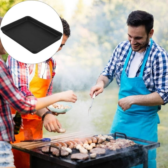 FOLOYORI Portable Barbecue Grill Plate for Outdoor BBQ Made of Cast Iron Black Color 12.5 Inches