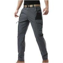hotojiny Men's Cargo Pants Fashion Slim Fit Hiking Outdoor Trousers Colorblock Workout Straight Leg Pants with Pocket