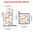 thumbnail image 3 of LAKIMCT Cute Shiba Inu Pattern Oven Mitts and Pot Holders Sets Non-Slip Potholders Heat Resistant Oven Gloves for Kitchen Baking Cooking BBQ, 4-Piece Set, 3 of 9