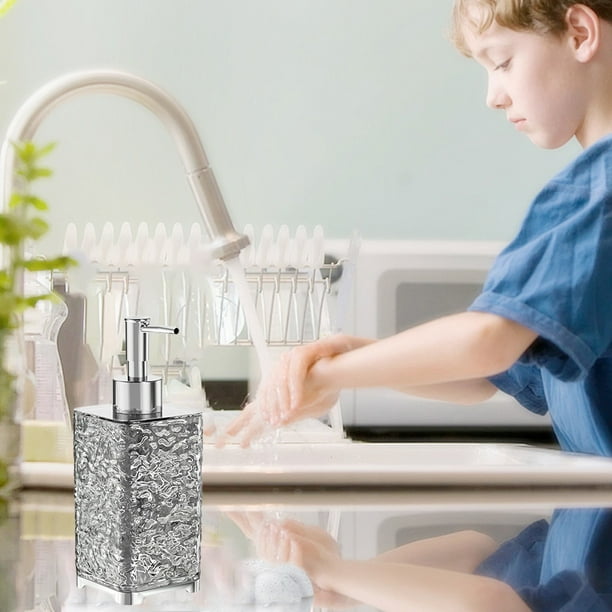 Recambio para dispensador de jabón espumoso de 400ML, botella dispensadora de gel de ducha cuadrada gris