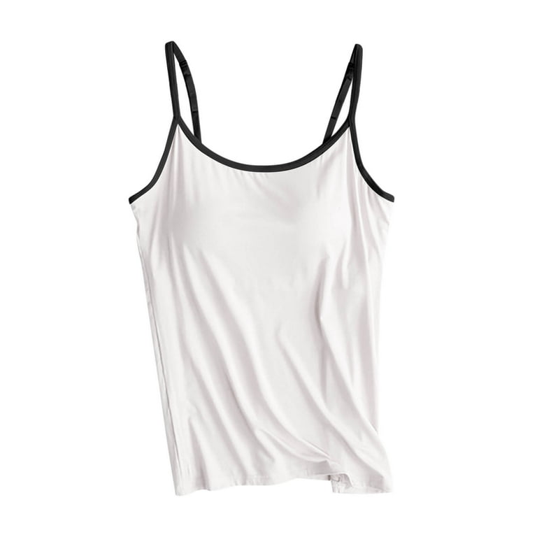 Women's Camisole with Built in Padded Bra Adjustable Spaghetti