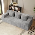 thumbnail image 3 of Muumblus 71" Boneless Sofa with Square Arms, Living Room Upholstered Deep Seat Couch with Pocket, Light Gray Corduroy, 3 of 8