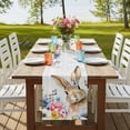 thumbnail image 4 of Table Runners 72 Inches Long Dress Scarves, Bunny Easter Farmhouse Kitchen Table Runner, Coffee Tablerunners, Spring Floral Blue Leaves Watercolor 16x72 Inch, 4 of 9