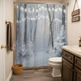 thumbnail image 5 of Xipuska Grey White Christmas Shower Curtain - Water Repellent Fabric Shower Curtains Washable, Xmas Tree Forest Snowflake Decorative Polyester Cloth Bathroom Curtains Modern Bath Decor 66"x72", 5 of 6