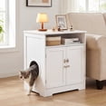 thumbnail image 2 of Gymax Wooden Cat Litter Box Enclosure w/ Easy Cleaning Litter Mat Storage Compartment, 2 of 10