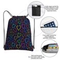 thumbnail image 3 of Naloa Colored Hearts Drawstring Backpack String Bag Cinch Water Resistant for Gym Shopping Sport Yoga, 3 of 6