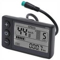 thumbnail image 1 of ARCADORA E Bike LCD Display for 24V 36V 48V Electric Scooters Speed Distance Tracking ABS Plastic 5 Pin Plug 22.2mm Handlebars Black, 1 of 2