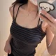thumbnail image 2 of 2022 Verano Nuevo Sexy Marrón Rayado Sin Mangas Camiseta Sin Mangas Vintage Y2k Estética Slim Camisola Corsé Crop Top Moda Casual Tubo Top, 2 of 4