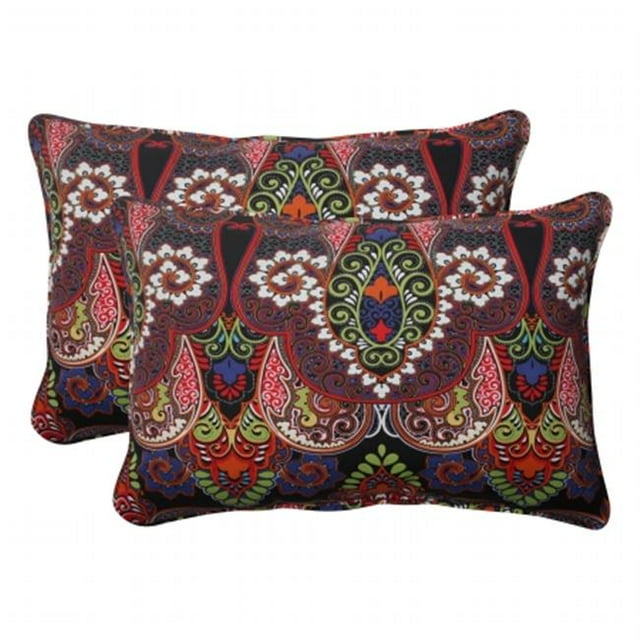 Pillow Perfect 502823 Marapi Noir Surdimensionné Rectangle Jeter Oreiller (Lot de 2)