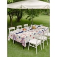 thumbnail image 3 of Outdoor Tablecloth with Umbrella Hole and Zipper, Independence Day Rectangle Table Cloth 54x80 Inch Waterproof Tablecloth, Blue Red Star Fireworks American Flag Picnic Table Cover for Patio Camping, 3 of 7