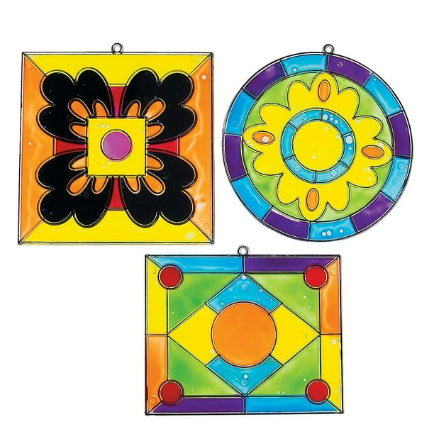 Stained Glass Suncatchers Craft Supplies 12 Pieces