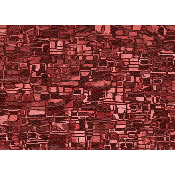 Ahgly Company Indoor Rectangle Patterned Grapefruit Red Area Rugs, 3' x 5'